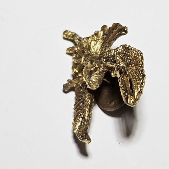 *Sale* Trinity Broadcasting Network Warrior Angel Pin Gold Tone Aprx 1 inch - Picture 8 of 10